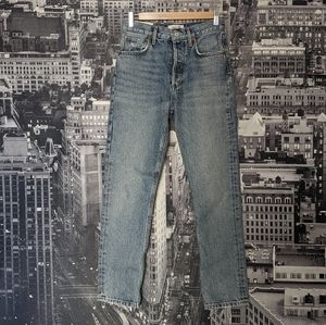 Agolde Riley High Rise Straight Crop Jeans Denim Sz 24